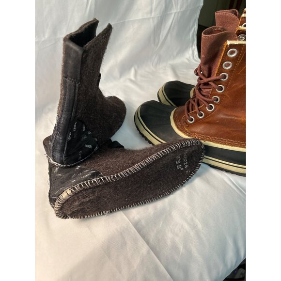 Sorel Womens Waterproof Leather Winter Boots Size 8 Brown READ - Picture 15 of 15